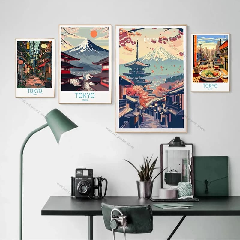 Tokyo Travel Poster Room Decor Wall Arts Picture Canvas Paintings Tokyo Skytree Art  Asia Posters Art Wall Decor Gift Poster