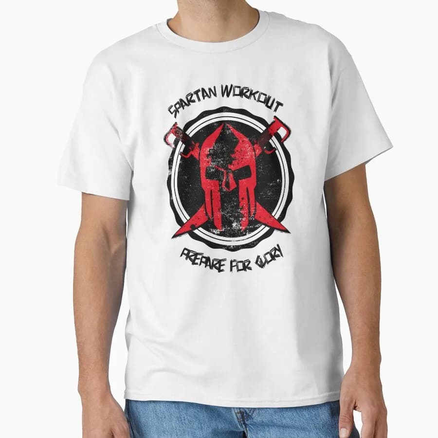 Spartan Workout Spartan warrior helmet Ancient greece Gift T Shirt This is sparta Norse mythology Graphic Tee Large size tops