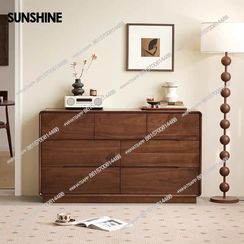 Nordic solid wood chest of drawers home simple living room drawer storage cabinet
