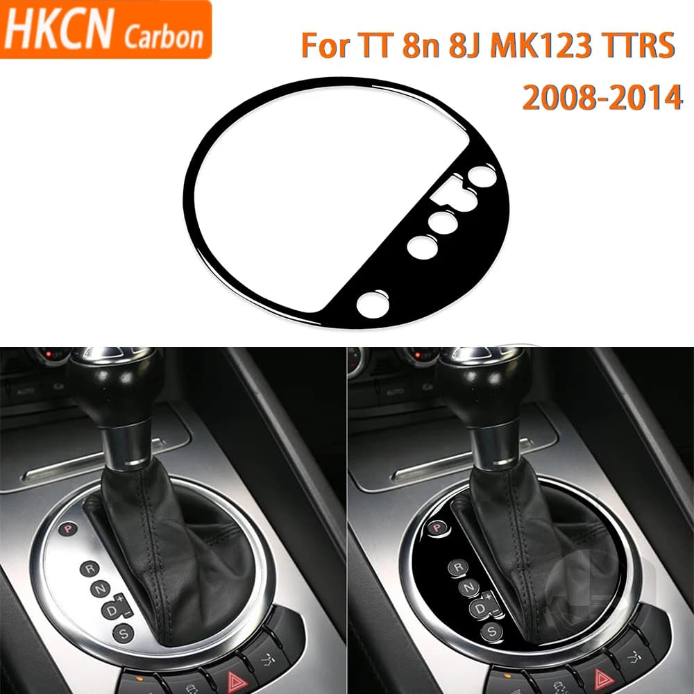Car Accessories Piano Black Interior Gear Shift Panel Cover Trim Stickers Modification For Audi TT 8N 8J MK1 MK2 MK3 2008-2014