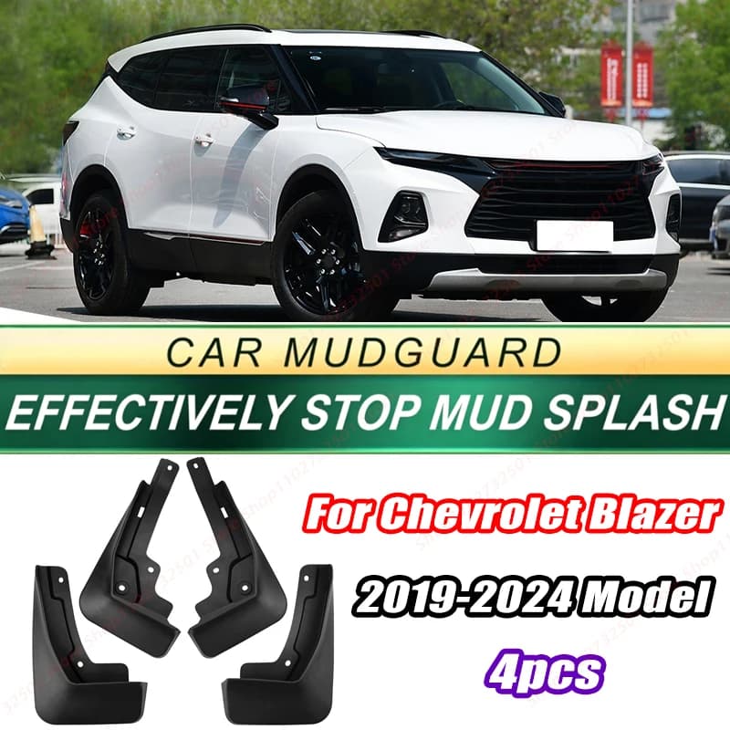 For Chevrolet Blazer 2019-2024 Model 4PCS Front Rear Mud Flaps Splash Guards Fender Mudguards Auto Accessories