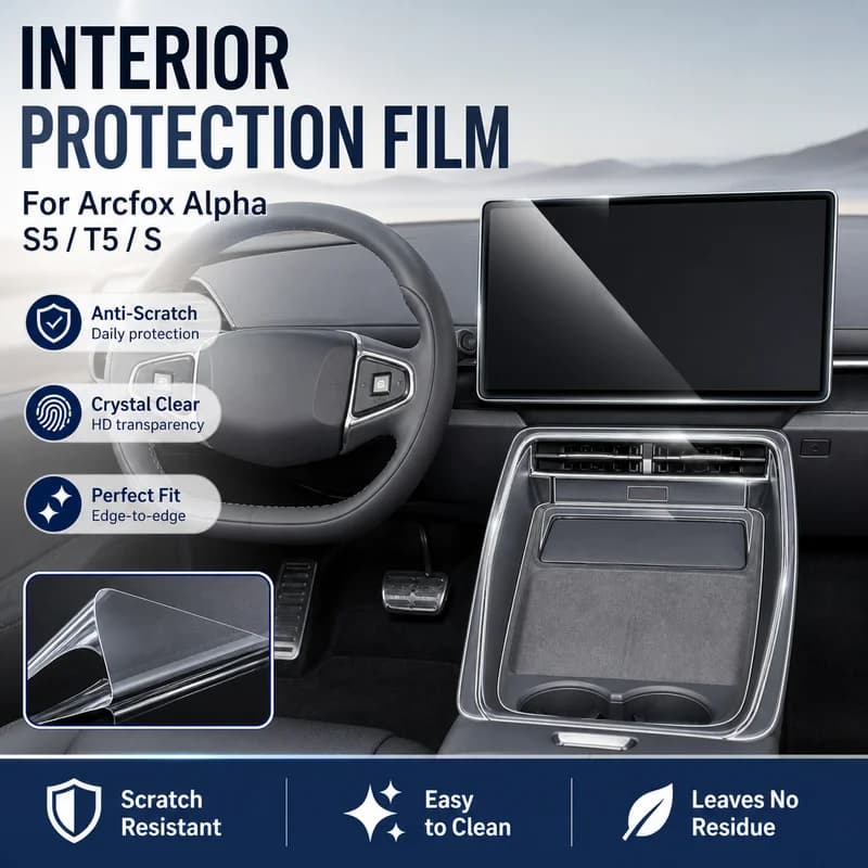 2021-2025 For Arcfox Alpha S5/T5/S Interior Protection Film Navigation Screen Tempered Glass Protector Dashboard Trim