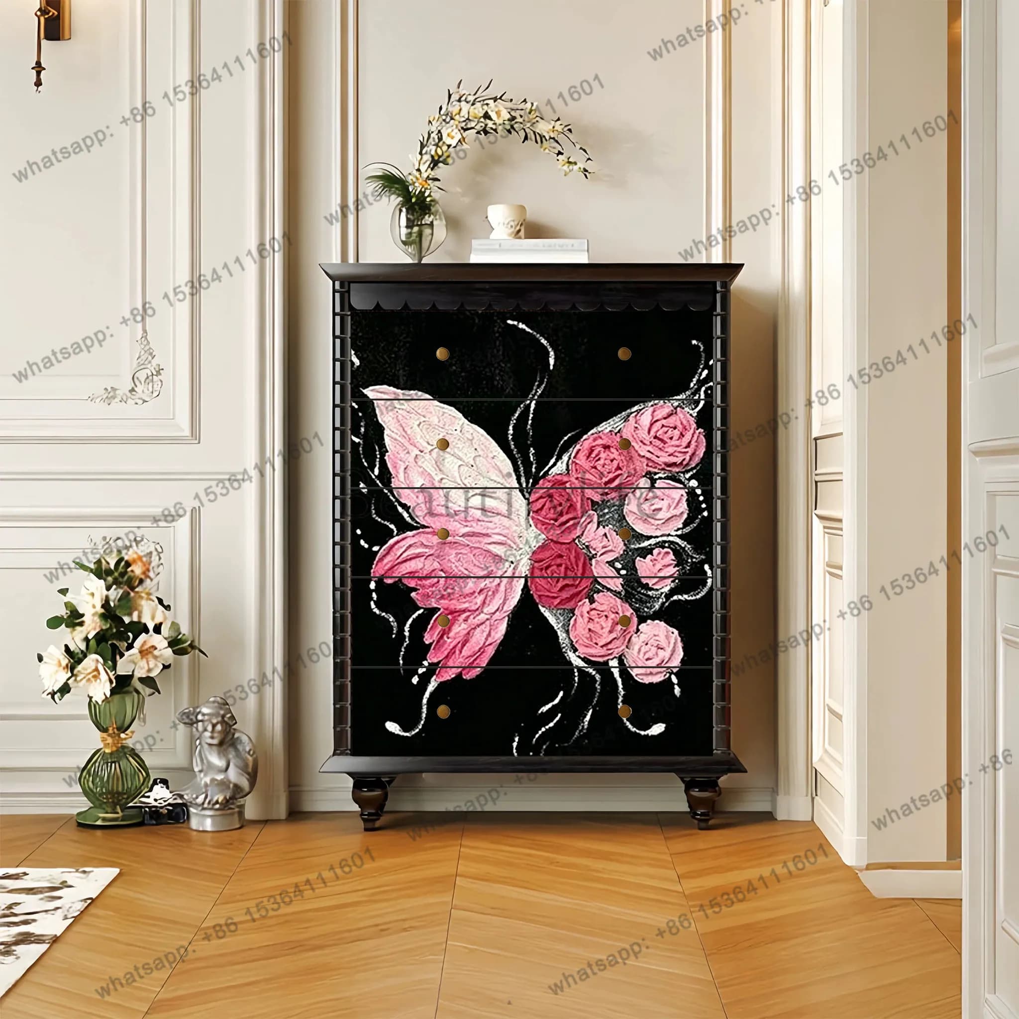 XX. French bedroom wall locker living room dining room storage cabinet retro entrance