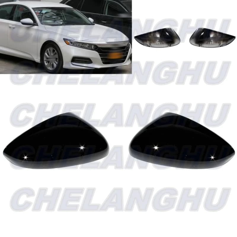 For Honda Accord 2018 2019 2020 2021 2022 US Version 1 Pair Side Black Painted Mirror Cover Cap Housing without turn signal hole