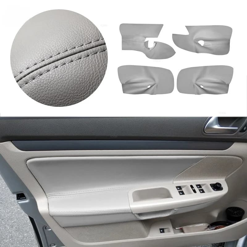 Car Door Armrest Panel For VW Golf 5 V MK5 Jetta 2005 2006 2007 2008 2009 2010 Microfiber Leather Cover 4-doors only