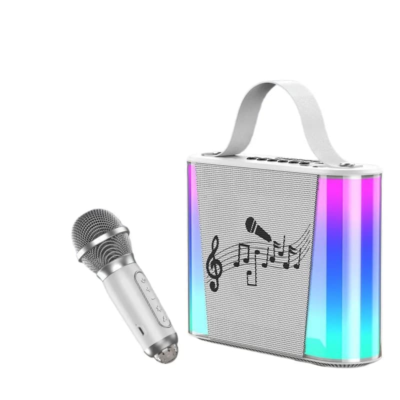 Large volume outdoor treble and bass portable Karaoke audio integrated wireless Bluetooth RGB lantern sound microphone integrate