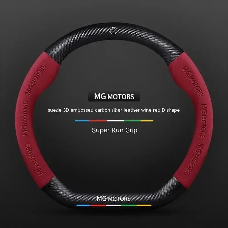 Car Steering Wheel Cover Steering Wheel Sleeve Steering Wheel Grip Suede Leather For MG ZS MG4 EV MG HS MG3 MG5 EV Marvel R