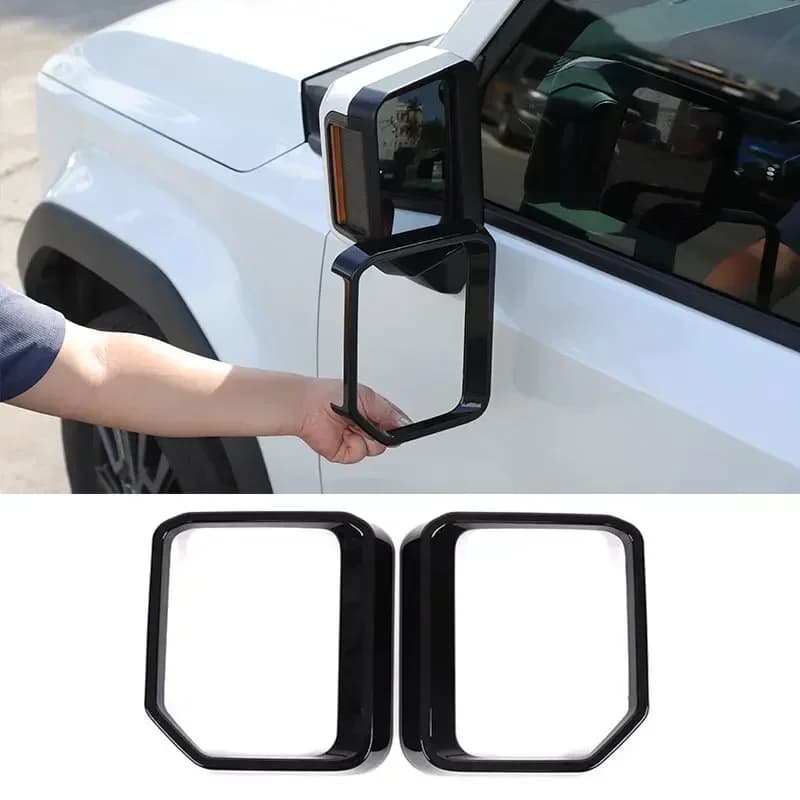 For Toyota Land Cruiser Prado 250 LC250 2024+ Car Exterior Mirror Cover Rain Eyebrow Frame Sticker Car Accessories ABS Black