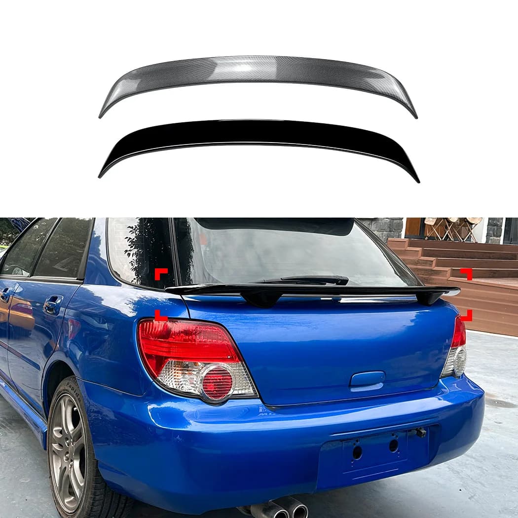 For 2001-2007 Subaru Impreza WRX Touring Wagon Middle Rear Trunk Lid Spoiler Wings Car Exterior Black Carbon Tuning Accessories