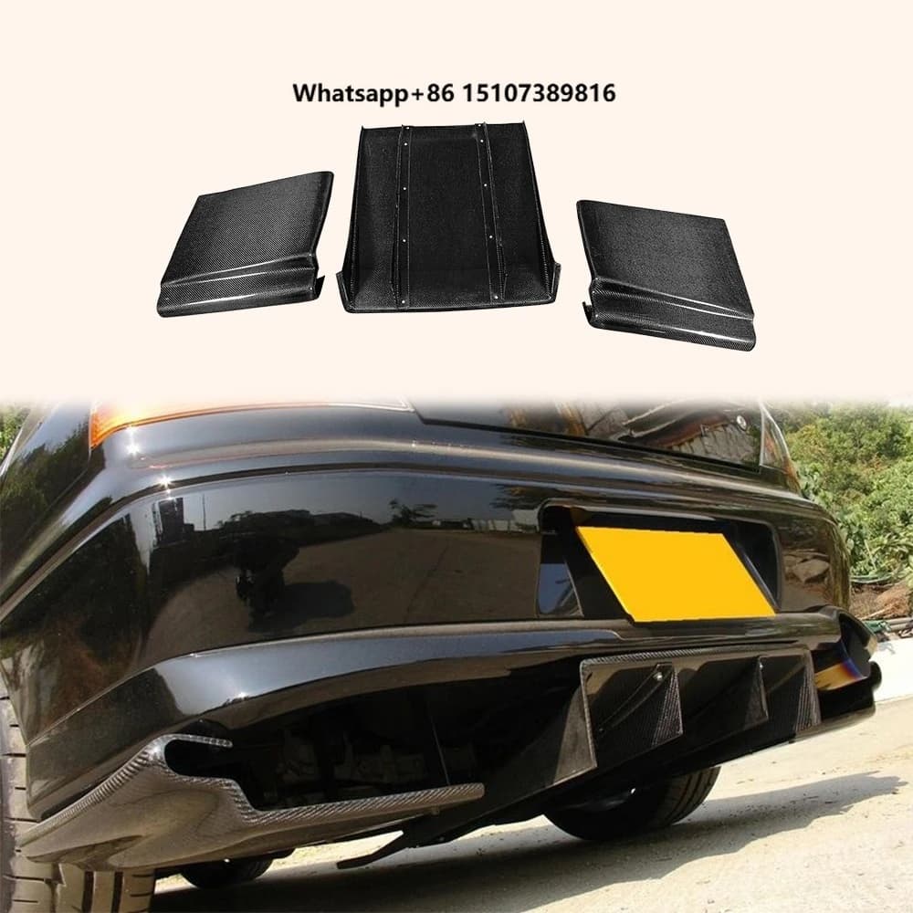 For Evolution EVO 5 6 7 8 9 98-07 Sedan Carbon KZ Rear Diffuser 3pcs