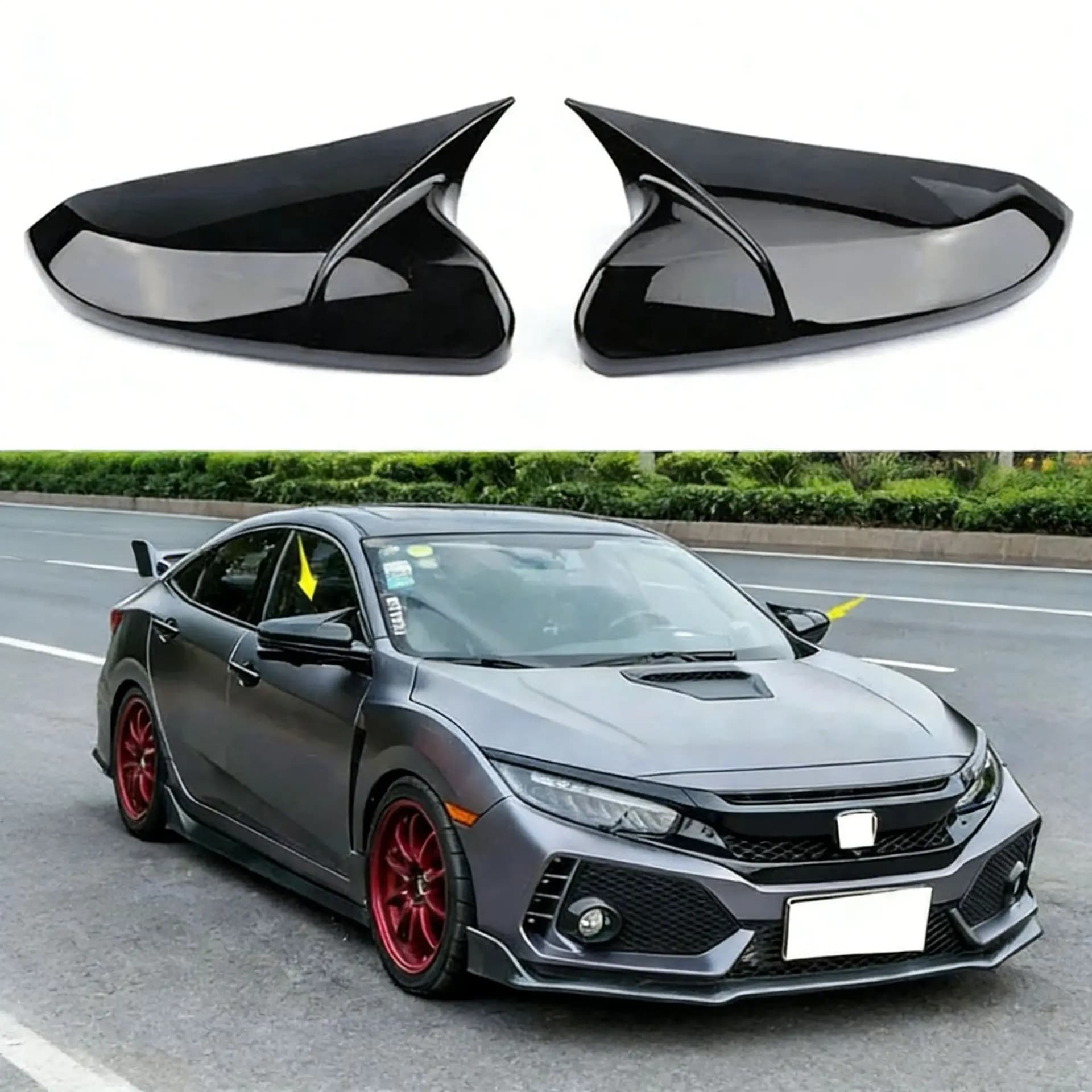 Suitable for Honda Civic horns 10th generation Civic rearview mirror housing rearview mirror cover horns 2016-2020
