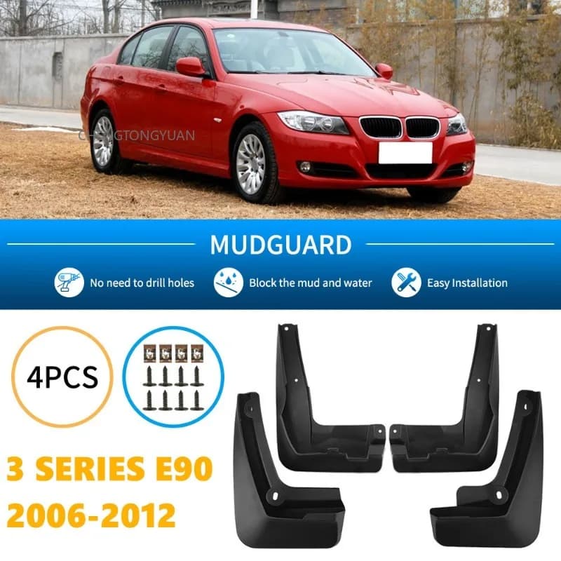 Car Mud Flaps Mudguard Splash Guards Black For BMW 3Series E90 E92 2006-2012 Protector Perfect  Accessories Auto Exterior Parts
