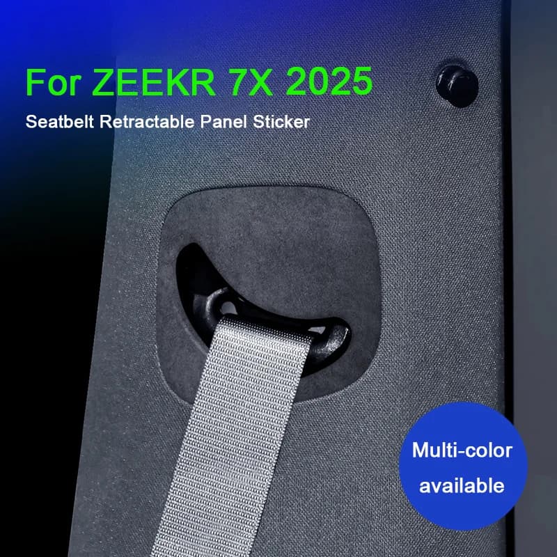 For ZEEKR 7X 2024 2025 Super Suede Car Seat Belt Retractable Panel Decorative Soft Sticker Modification Interior Accessories