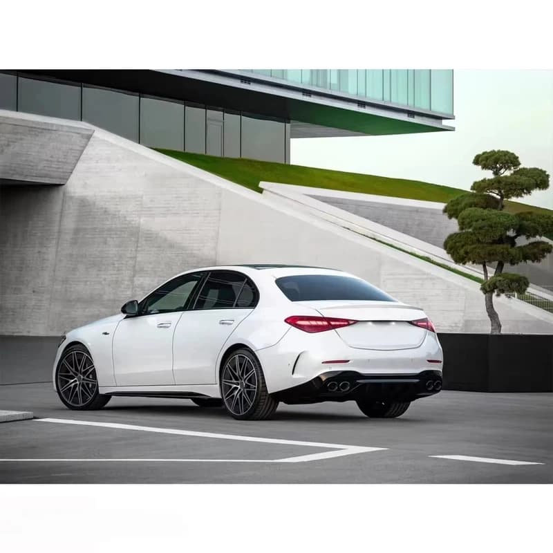 Auto Parts C43 Style Car Bumper Spoiler Lip Rear Diffuser With Tail Pipe C CLASS W206