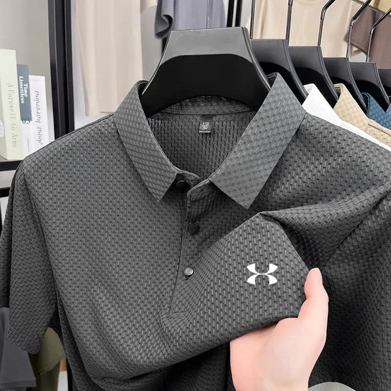 Men's Sports Brand Polo Shirt Fashion Printed Short Sleeved Top 2026 Summer New Comfortable Cool Casual Business Lapel T-shirt