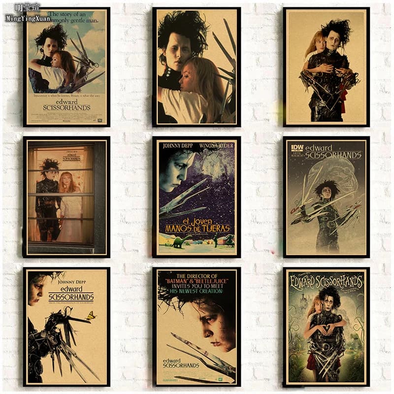 Edward Scissorhands Classic Movie Kraft Paper Poster Creative Cafe Wallpaper Interior Decoration Gift