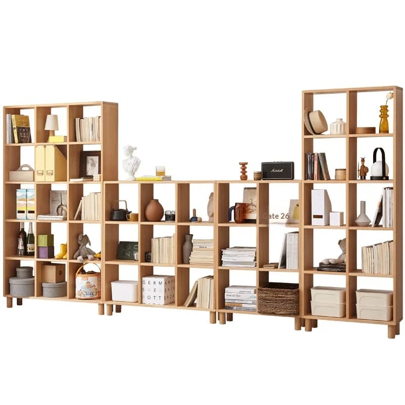 &* Wood Solid Wood Modern Simple Floor Standing Living Room Bookshelf Free Combination Display Rack Storage Home Furniture Backl