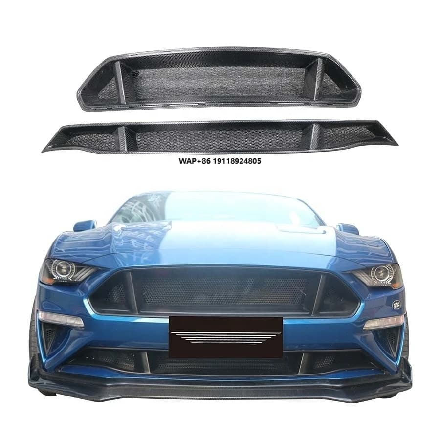 GT Style Carbon Fiber Grille for  Mustang Coupe 2018-2023 New Front Bumper Body Kits
