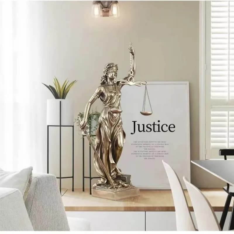 Goddess of Justice Statue Decorative Ornaments Greece Fair Justice Statue Accessories Lawyer's Office Gifts Legal Scales