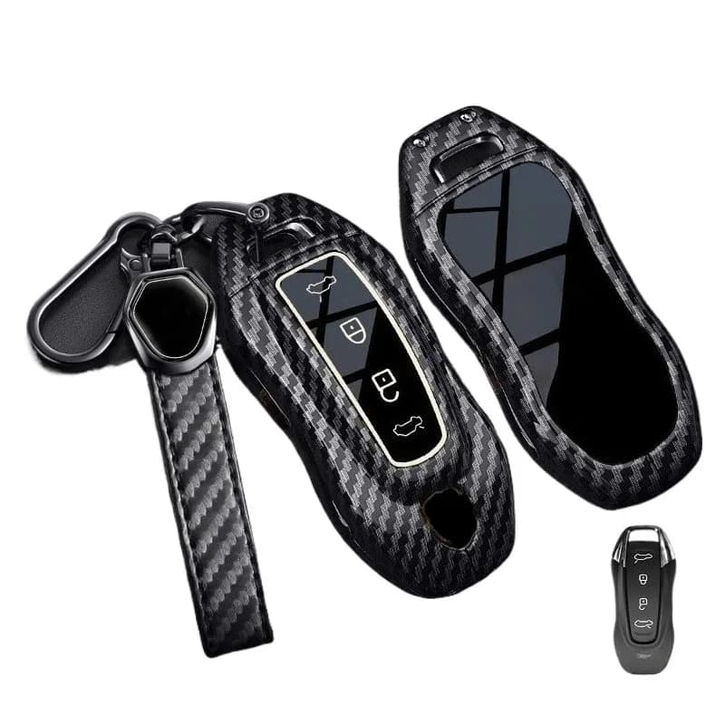 Premium Zinc Alloy Key Cover Case for Porsche Macan EV/Taycan/Panamera/Macan/911/Cayenne/718 - Protective Key Fob Shell