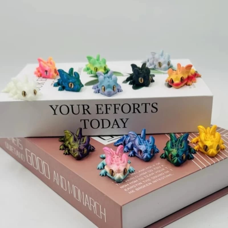 Single Piece Fantasy Theme Mini Flying Dragon Figurine 3D Printed Multi-Joint Movable Desktop Home Decor Fun Stress Relief Gift