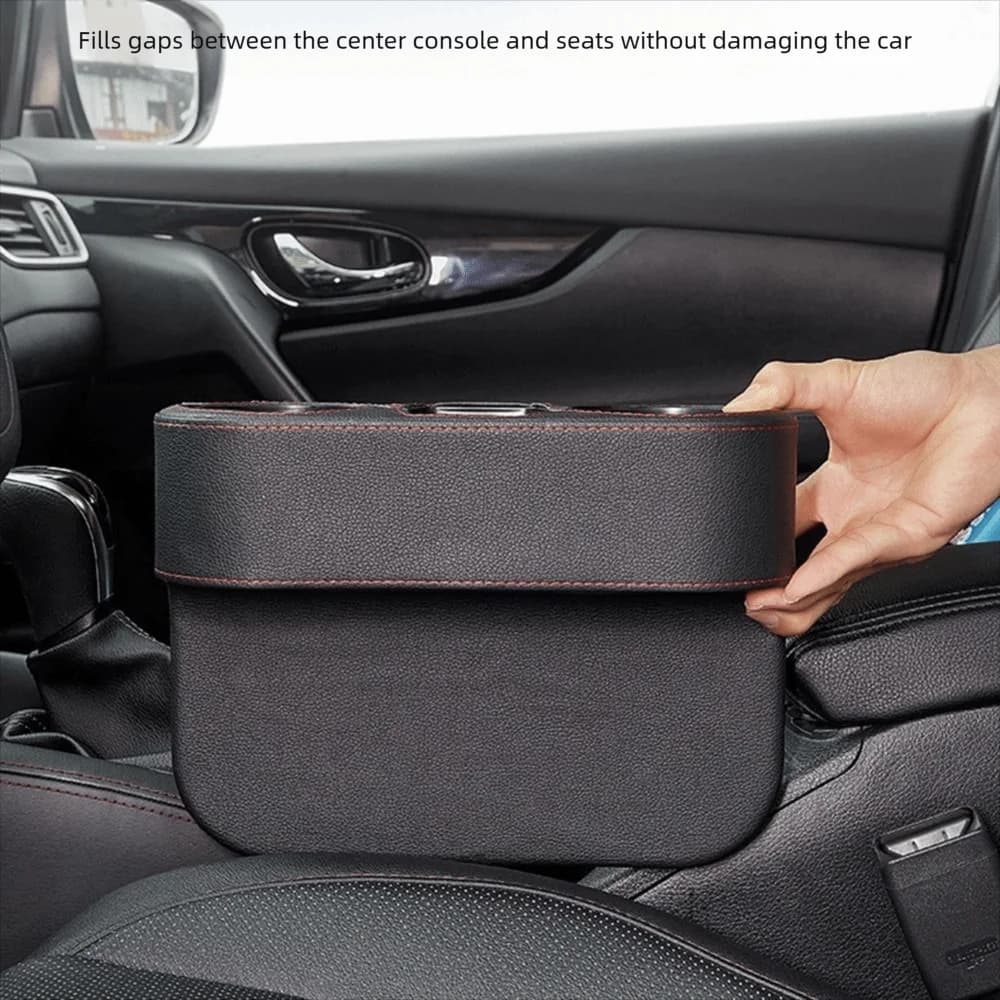 PU Leather Car Leather Cup Holder Portable Multifunctional Seat Gap Organizer Tray Space Saving Easy To Install