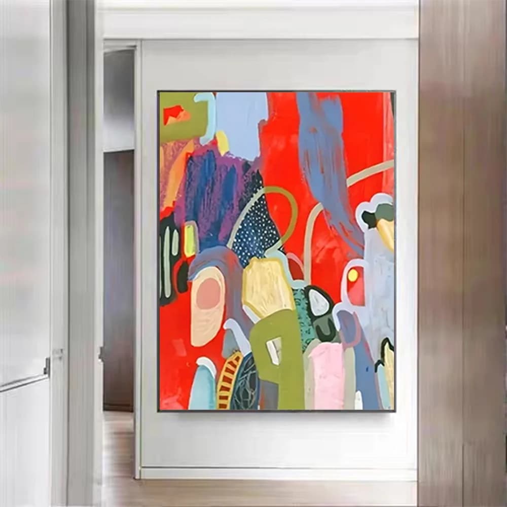 Pop Deco Home Nordic Handmade Oil Paintings Modern Abstract Marble Texture Wall Art Decor Painting For Living Room Porch Mural
