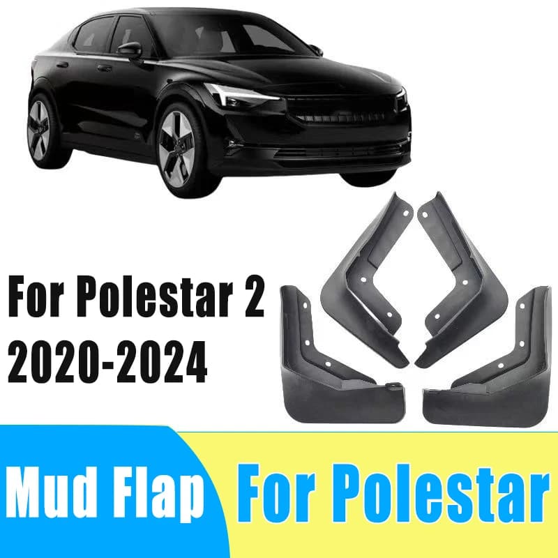 4pcs Automobiles Tire Mudguard Waterproof Prevent Mud Splashing Car Mud Flap Fender Trim Accessories For Polestar 2 2020-2024