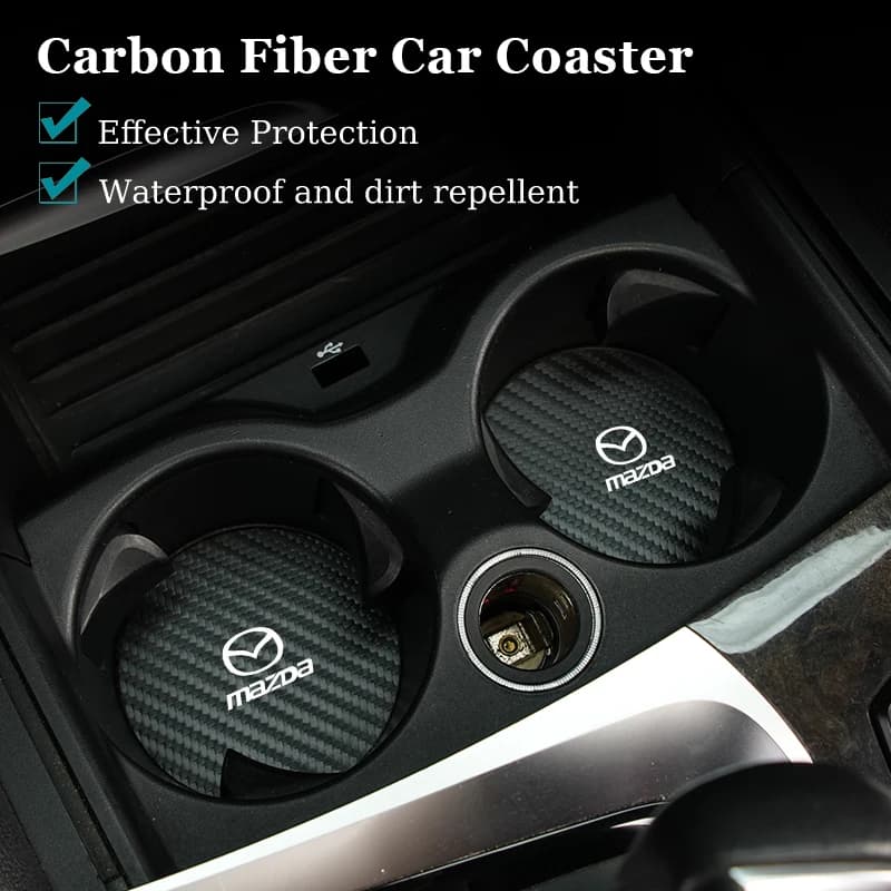 2Pcs Car Accessories Coaster Water Cup Pad Cushion For Mazda 3 6 2 5 Axela Atenza Demio CX3 CX5 MX3 MX5 Speed MPE MS