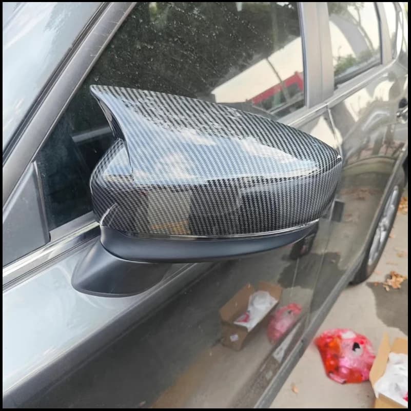 FOR Mazda CX-5 CX5 2017-2024 SIDE DOOR WING REARVIEW MIRROR COVER STICKER TRIM With Horn Car-styling Auto Parts Accessories