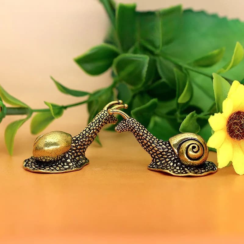 Cute Snail Decorative Figurine Small Home Decoration High-End Brass Craft Goods Exclusive Supply for Cross-Border New Arrival