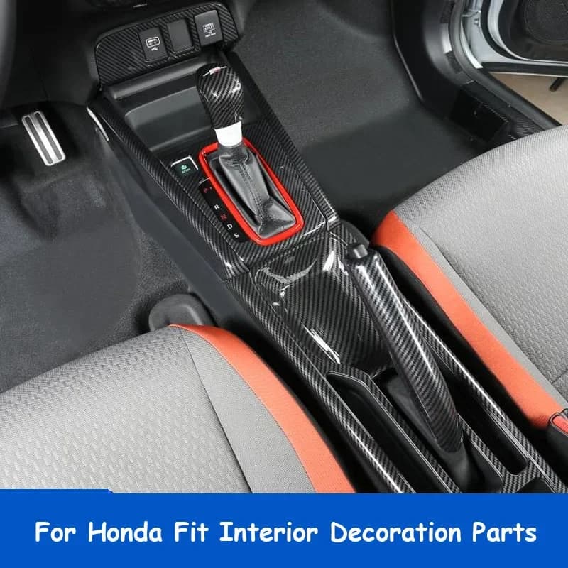 For Honda 4th Fit GR9 Jazz Crosstar Life LHD RHD 2021-2023 Carbon Grain Overlay Interior Trim on Dash, Steering Wheel, Gearshift