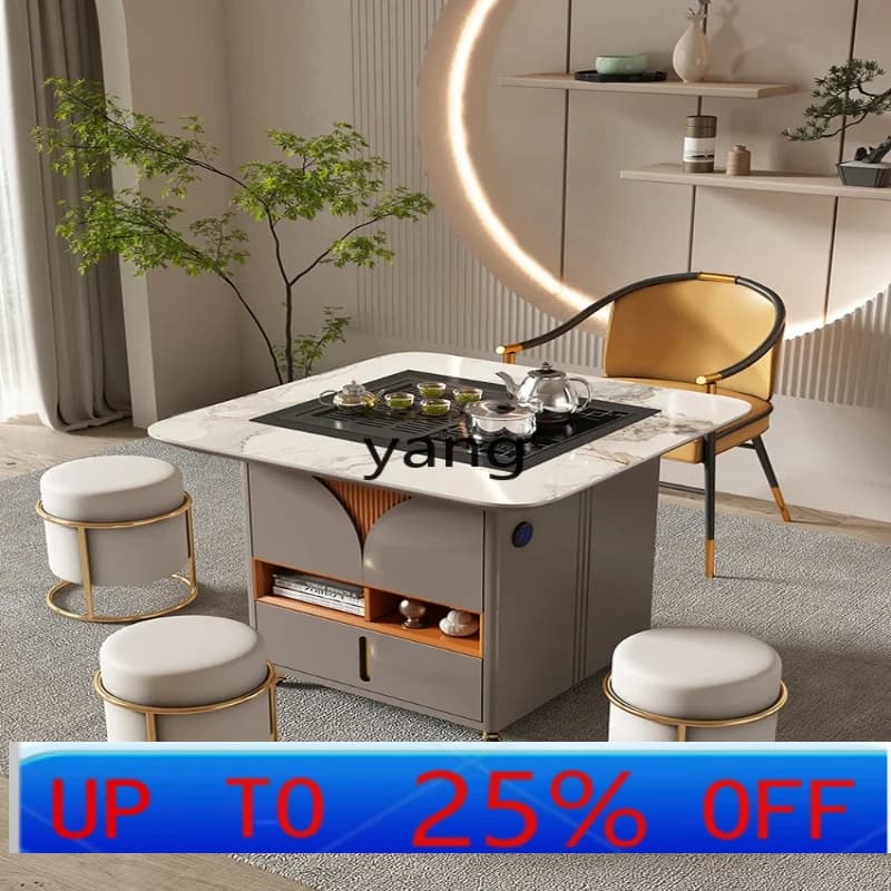 LH  Modern Simple Mobile Tea Table Household Multifunctional Fully Automatic Tea Brewing Table Light Luxury Tea Cart
