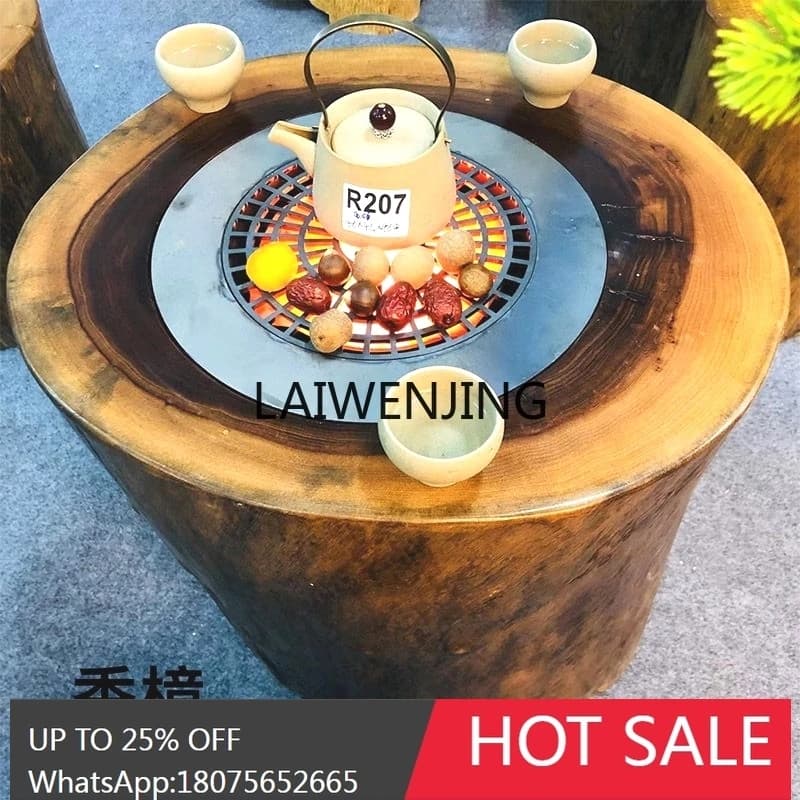 Balcony Coffee Table Solid Wood Fireplace Tea Table
