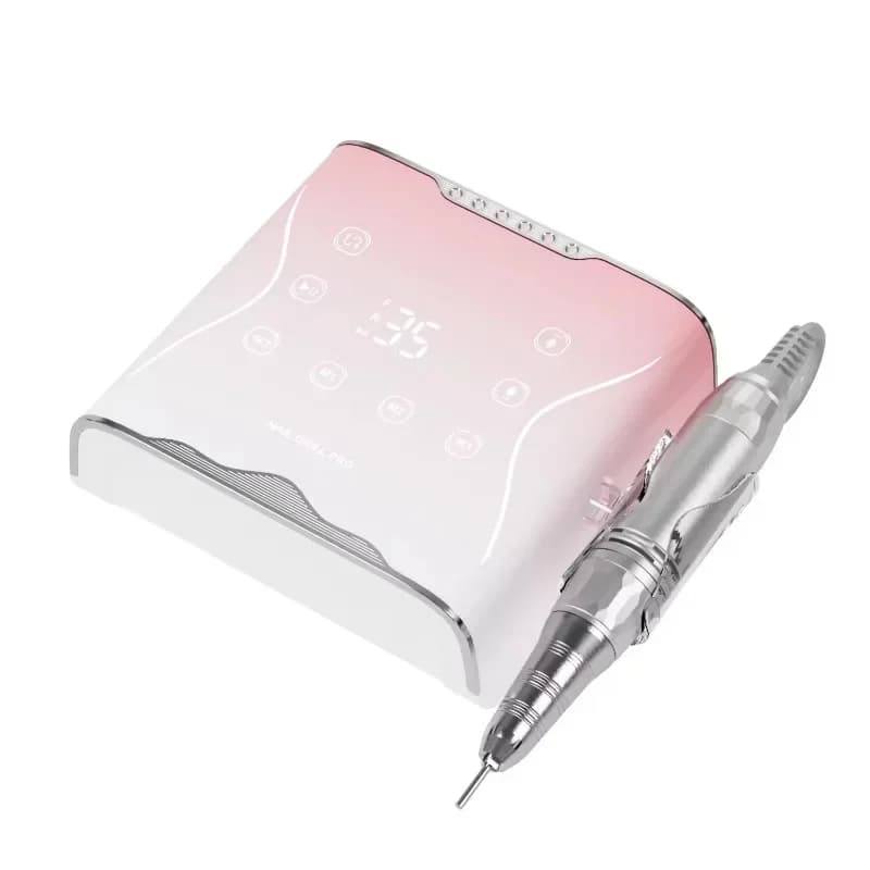 Powerful 35000 RPM Desktop Electric Nail Drill Tool Ultra Quiet Professional Quality with Butterfly Set for Manicure Pedicure