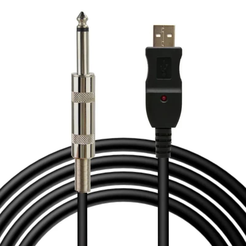 USB to 6.5mm XLR Audio Cable With Chip, USB Converter Cord for Microphone Guitar Recording Function