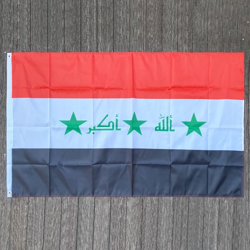 xvggdg  The Iraq Flag Polyester Flag 5*3 FT 150*90 CM High Quality Hanging and Flying