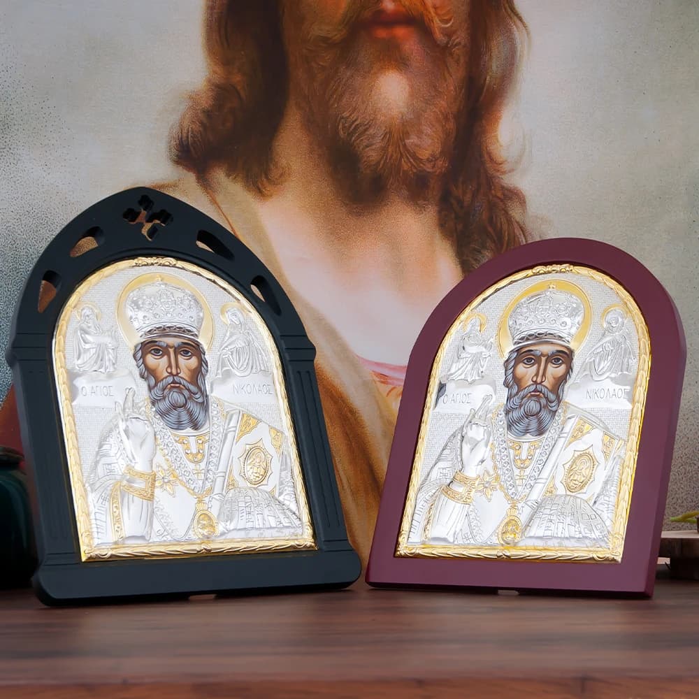 HTISOK Orthodox Icons saint Nicholas Jesus Virgin Mary Decor Wooden Church Decoration Christ Christmas Easter Ornament