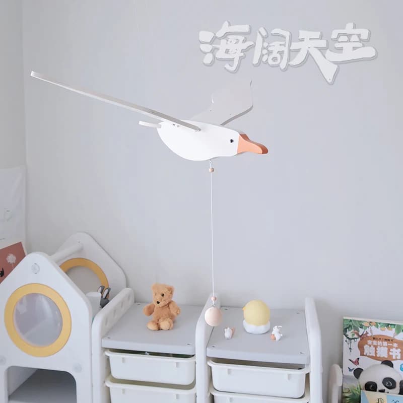 Aerial Pendant Hanging Decoration Flying Seagull Wooden Bird Dreamcatcher Balance Pendant Room Decor Aesthetic