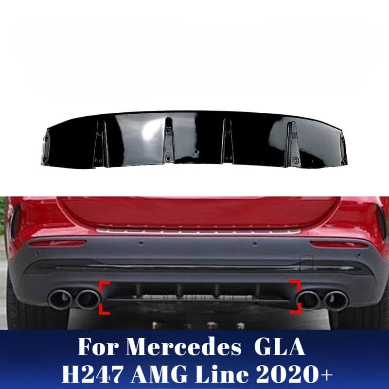 For Mercedes Benz GLA Class H247 AMG Line 2020+ Rear Diffuser Lip Bumper Lower Splitter Spoiler Modified Car Exterior Accessory
