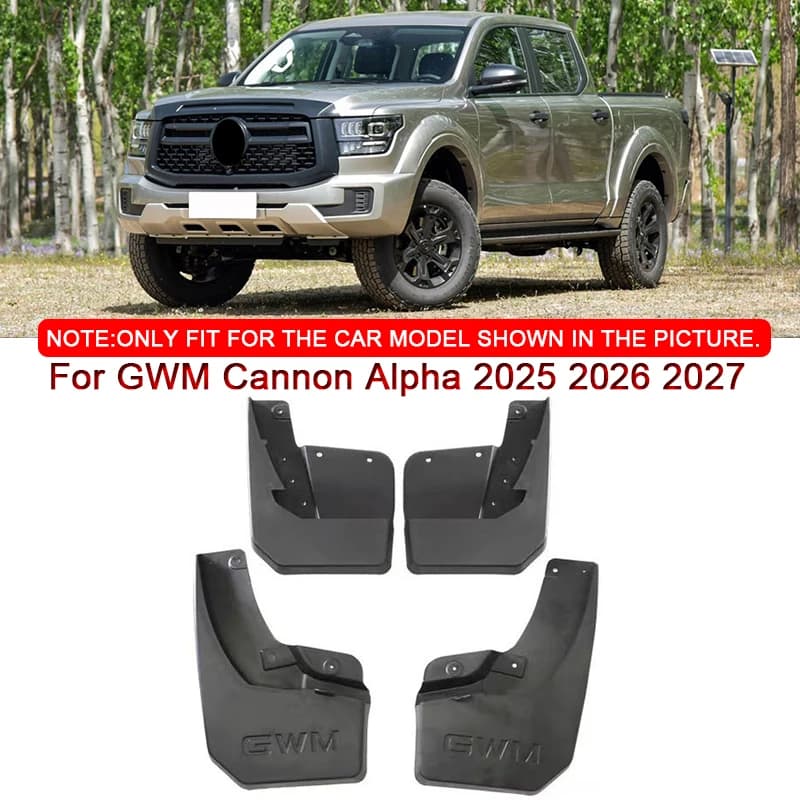 For GWM Cannon Alpha 2025 2026 2027 Car Styling ABS Car Mud Flaps Splash Guard Mudguards MudFlaps Front Rear Fender Accessories