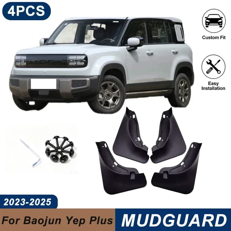 4PCS Car Mud Flaps For Baojun Yep Plus 2023-2025 Waterproof Anti-Splash Fender Mudguards Auto Exterior Accessories