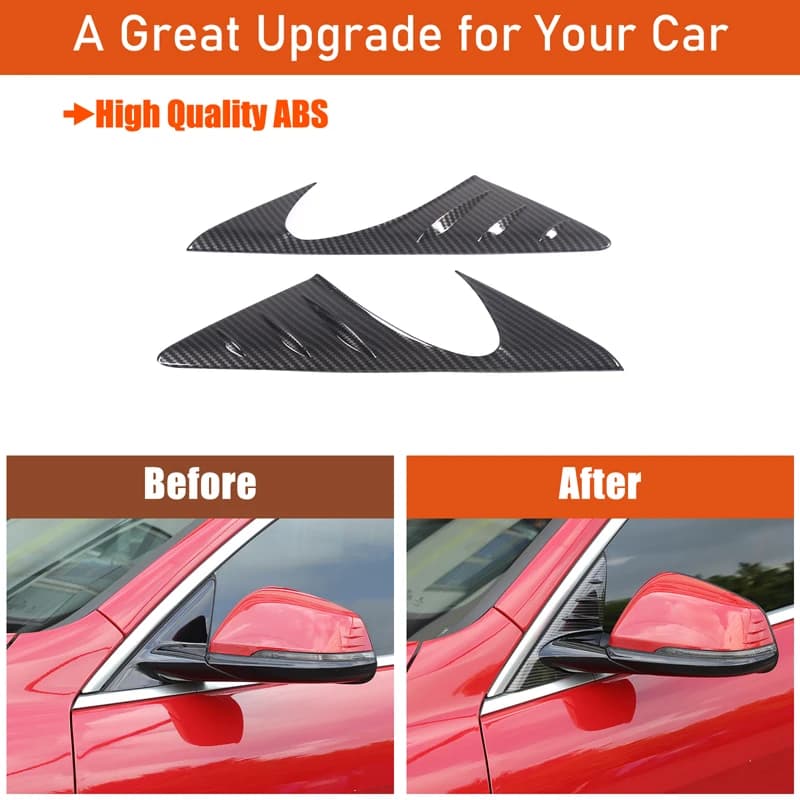 For BMW 1 2 Series F40 F44 2020-2026 ABS Carbon Fiber Car Mirror Side Triangle Spoiler Trim Cover Sticker Car Accessories