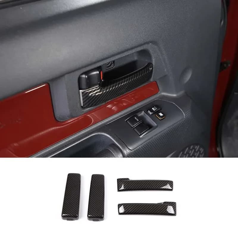 For 2007-2021 Toyota FJ Cruiser ABS Carbon Fiber Car Modeling Car Inner Handle Protective Cover Sticker Car Interior Accessories