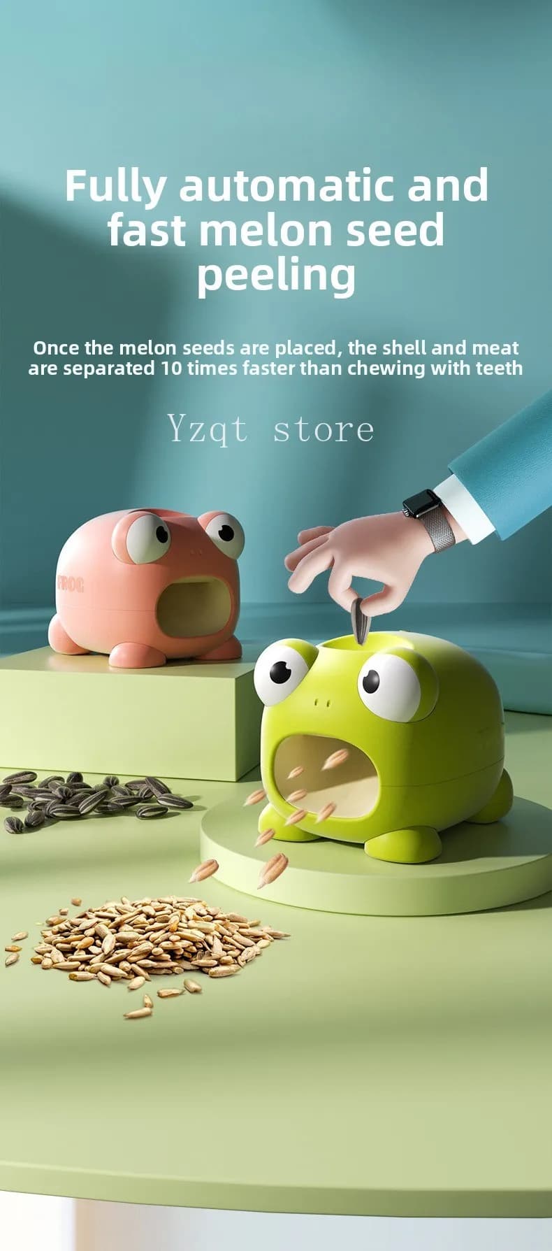 Cross-border explosion Automatic melon seed shelling artifact Household lazy frog smashing melon seed artifact Sunflower melon