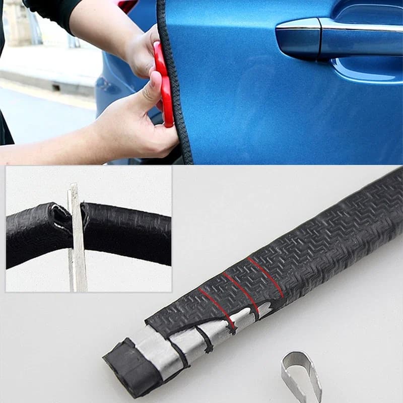 Universal 5M Rubber Car Door Edge Protector Strip U-shaped Auto Door Anti-collision Guard Sealing Strips Trim Soundproof Parts