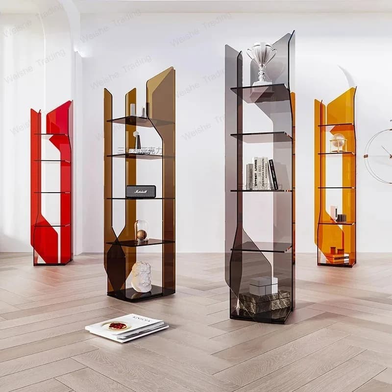 Transparent Acrylic Display Stand Box Aesthetic Bedroom Living Room Shelves Organizer Corner Book Room Decoration