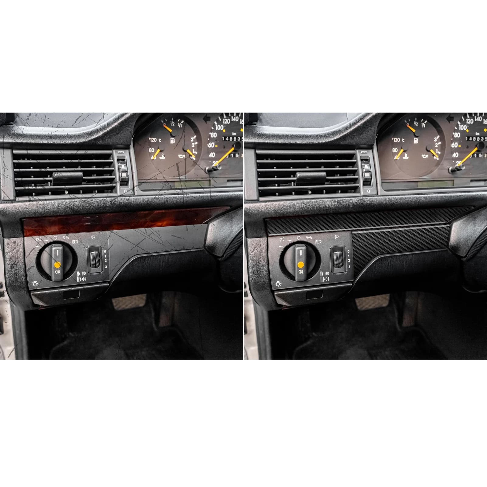 For Mercedes-Benz E Class W124 1985--1996 Carbon Fiber Driver's Dashboard Kit  Car Interiors Accessories Decorations Stickers