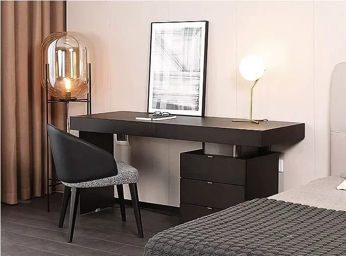 Desk Computer Desk Light Luxury Modern Fashion Solid Wood Smoked Color 180 Writing Desk Office Art Table