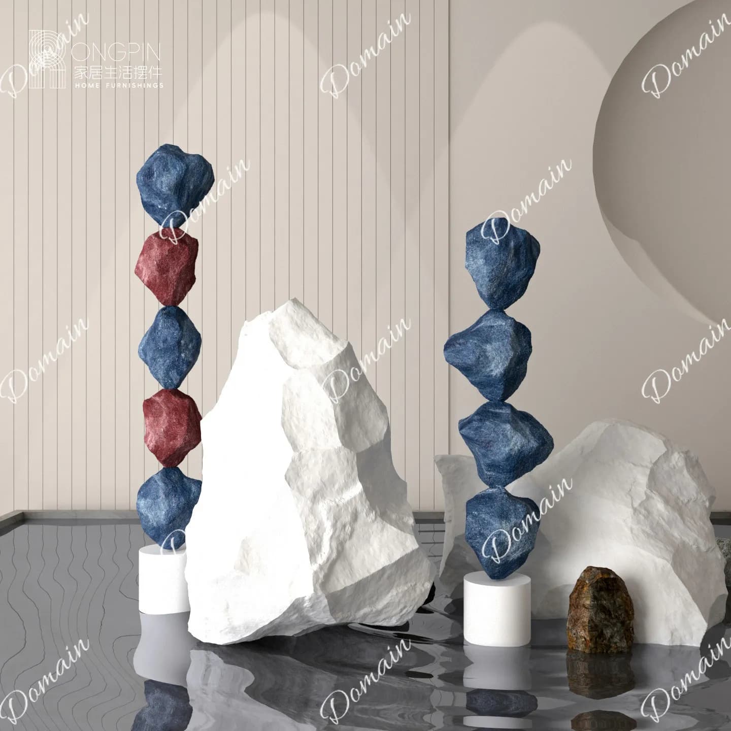 fiberglass colored stone abstract art ornament exhibition hall sales office entrance  shopping mall soft decoration sculpture